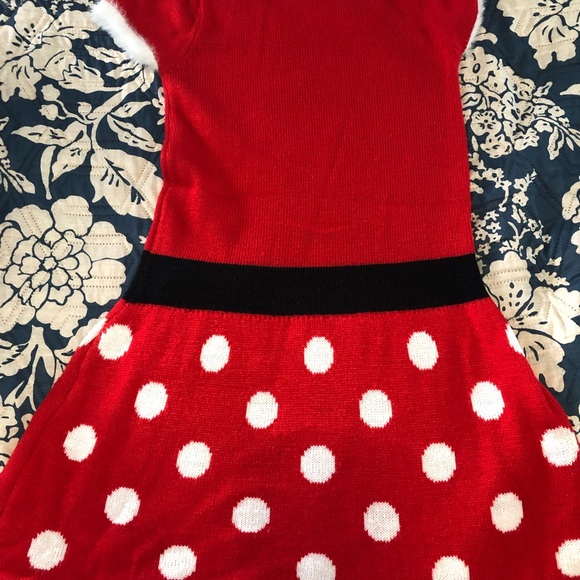 Minnie Mouse Santa Knit Dress, girls, size 7/8 - Picture 5 of 6